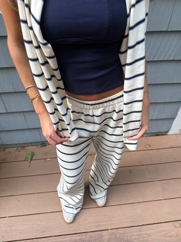 Harbor Stripe Pants - Navy/Grey Stripe